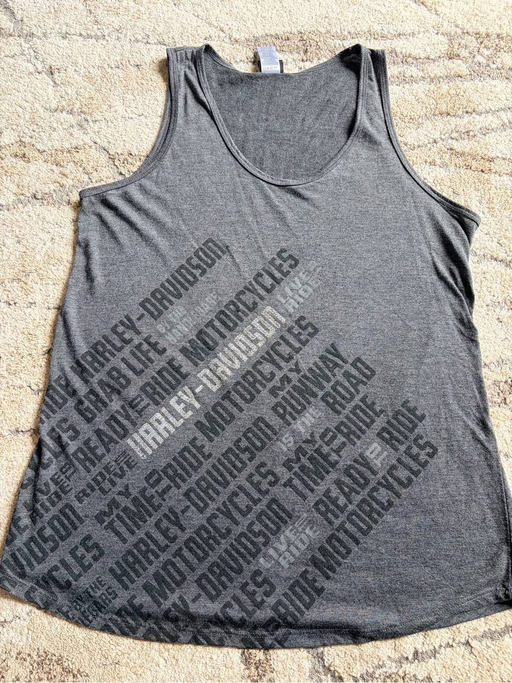 Women’s Harley-Davidson Gray Diagonal Rhinestone Tank Top